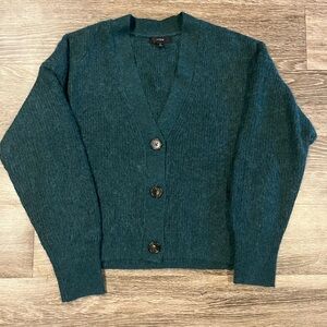 J. Crew Women's Deep Green Cardigan Sweater